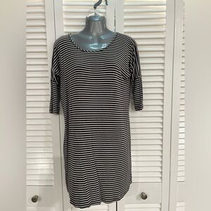 Yala gray and white striped mini dress -size small